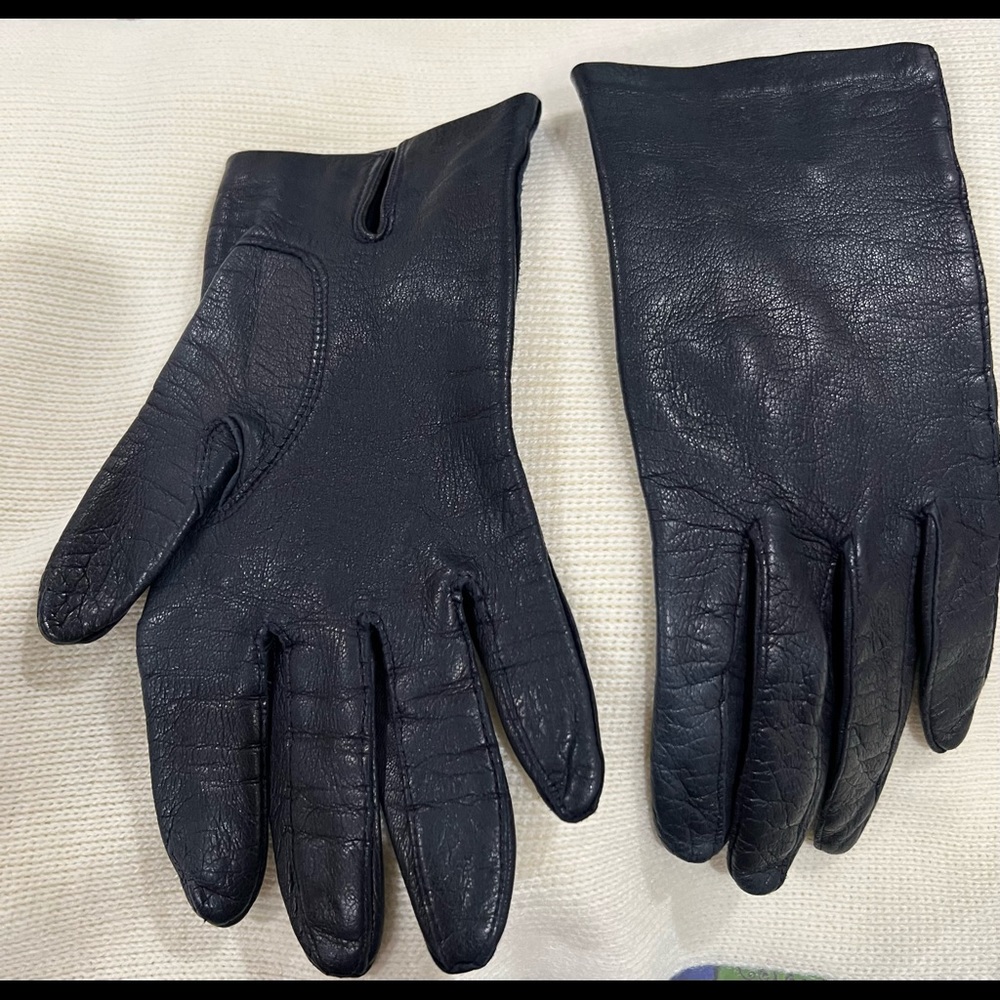 Smith’s Bermuda black leather gloves Sz 7 1/2 made in Italy